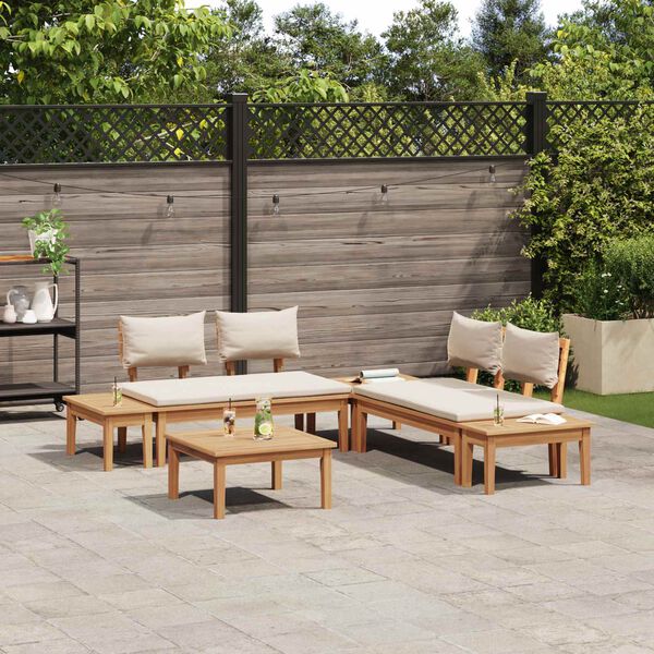 vidaXL Gartensofa-set 3 pcs Braun und Creme