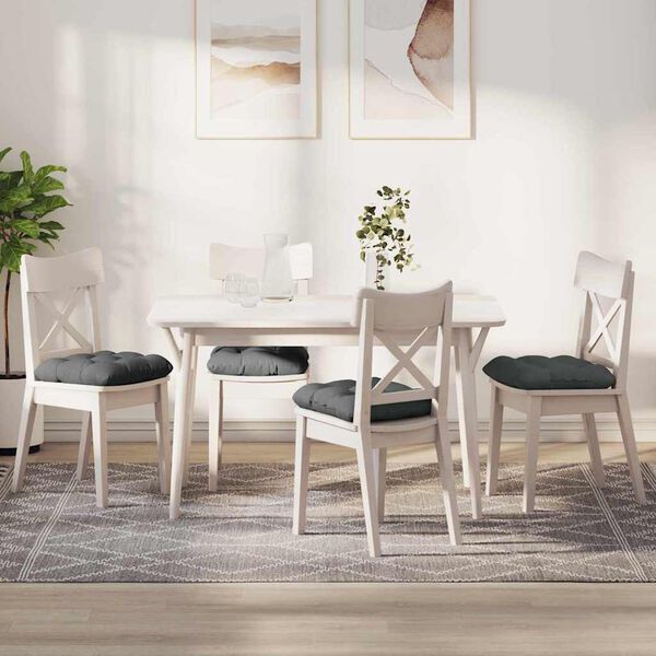 vidaXL Sitzkissen 4 pcs Dunkelgrau 45 x 45 x 12 cm Stoff