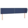 vidaXL Kopfteil mit Ohren Blau 203x23x78/88 cm Stoff
