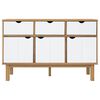 vidaXL Sideboard OTTA Braun&Weiß 114x43x73,5 cm Massivholz Kiefer