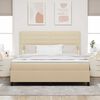 vidaXL Boxspringbett mit Matratze mit LED Creme 180 x 200 cm Stoff
