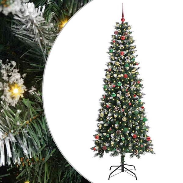vidaXL K&uuml;nstlicher Weihnachtsbaum mit 300 LEDs mit St&auml;nder Gr&uuml;n 240 cm