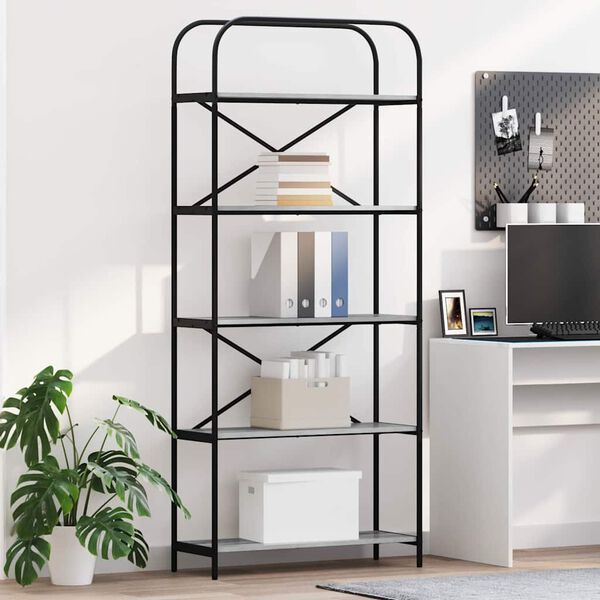 vidaXL B&uuml;cherregal Graues Sonoma 80 x 30 x 183 cm Holzwerkstoff