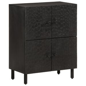 vidaXL Beistellschrank Schwarz 60x33x75 cm Massivholz Mango