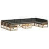 vidaXL Outdoor-Sofagarnitur 11 stk. Wei&szlig; und Anthrazit