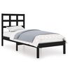 vidaXL Massivholzbett Schwarz 90x200 cm
