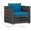 vidaXL 7-tlg. Garten-Lounge-Set mit Kissen Grau Impr&auml;gniertes Holz