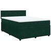 vidaXL Boxspringbett mit Matratze Dunkelgr&uuml;n 160x200 cm Samt
