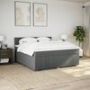 vidaXL Boxspringbett mit Matratze Dunkelgrau 180x200 cm Stoff