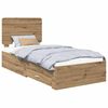 vidaXL Bettrahmen mit Kopfteil Artisan-Eiche 90 x 200 cm Holzwerkstoff