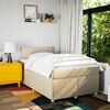 vidaXL Boxspringbett mit Matratze Creme 120x190 cm Stoff