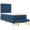 vidaXL Boxspringbett mit Matratze mit Kopfteil Blau 80 x 200 cm Stoff
