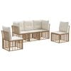 vidaXL Outdoor-Sofagarnitur mit Kissen 5 pcs Natur Polyester