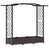vidaXL Hochbeet mit Rankgitter und Dach Braun 169 x 40 x 125 cm PP
