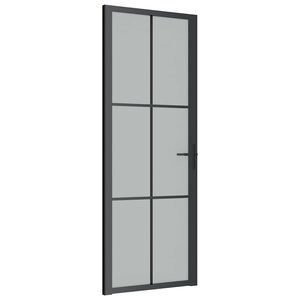 vidaXL Innent&uuml;r 76x201,5 cm Schwarz Mattglas und Aluminium