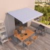 vidaXL Markise Automatisch Einziehbar 450x350 cm Blau und Wei&szlig;