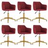 vidaXL Esszimmerst&uuml;hle 6 Stk. Drehbar Weinrot Samt