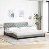 vidaXL Bett mit Matratze Hellgrau 200x200 cm Stoff