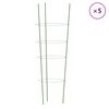 vidaXL Pflanzenst&uuml;tzen mit 4 Ringen 5 Stk. Gr&uuml;n 90 cm Stahl