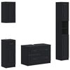 vidaXL 4-teiliges Badezimmer-Schrank-Set UTRECHT Schwarz Holzwerkstoff