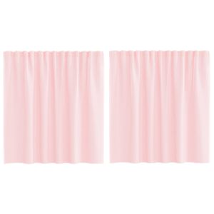 vidaXL Voile Vorh&auml;nge mit Schlaufen 2 Stk. Hellrosa 140x140 cm