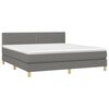 vidaXL Boxspringbett mit Matratze Dunkelgrau 160x200 cm Stoff