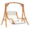 vidaXL Hollywoodschaukel mit Auflage Massivholz Fichte mit Teak-Finish