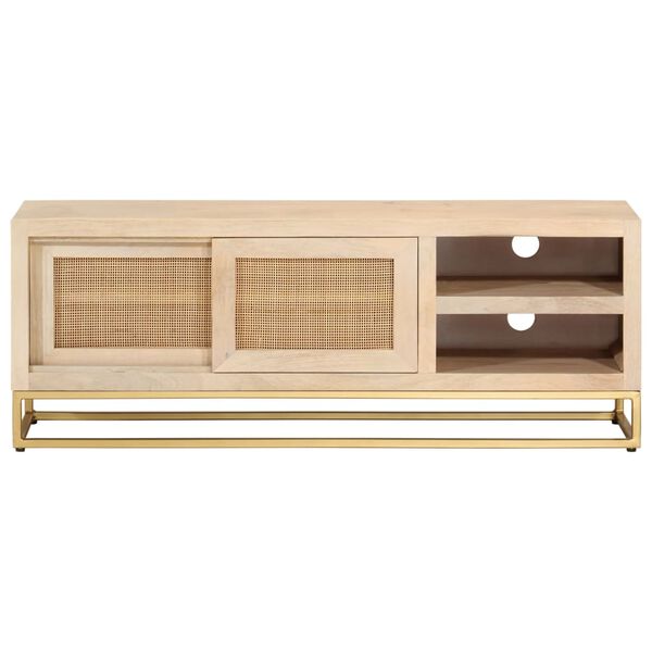 vidaXL TV-Schrank 110x30x40 cm Massivholz Mango und Eisen