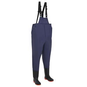 vidaXL Wathose mit Stiefeln PVC-beschichtetes Polyester Gr&ouml;&szlig;e 44 Blau