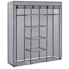 vidaXL Kleiderschrank mit F&auml;chern und Stangen Grau 150x45x175cm Stoff