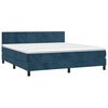 vidaXL Boxspringbett mit Matratze & LED Dunkelblau 160x200 cm Samt