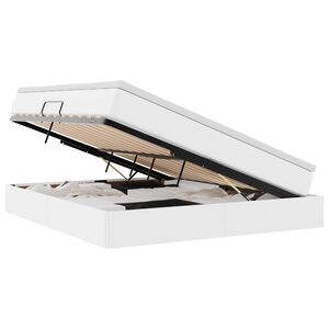 vidaXL Aufbewahrungsbett mit Matratze Wei&szlig; 180 x 200 cm Kunstleder