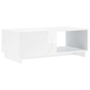 vidaXL Couchtisch Hochglanz Wei&szlig; 95 x 50,5 x 35 cm Holzwerkstoff