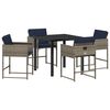 vidaXL Garten Essgruppe mit Kissen 5 pcs Grau Poly-Rattan