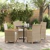 vidaXL Garten Essgruppe 5 pcs Beige Poly-Rattan