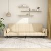vidaXL Schlafsofa 2-Sitzer mit 2 Kissen Creme Stoff