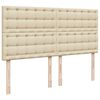 vidaXL Boxspringbett mit Matratze Creme 180x200 cm Stoff