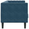 vidaXL Chesterfield-Sofa mit Nackenrollen 3-Sitzer Blau Samt