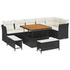 vidaXL Garten-Sofa-Set 9 Stk. 6-Sitzanzahl Schwarz und Creme