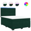 vidaXL Boxspringbett mit Matratze Dunkelgr&uuml;n 140x190 cm Samt