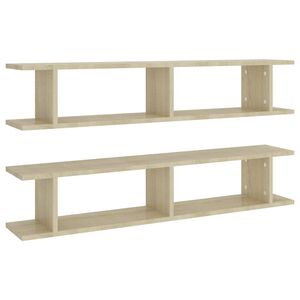 vidaXL Wandregale 2 Stk. Sonoma-Eiche 105x18x20 cm Holzwerkstoff