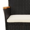 vidaXL 3-tlg. Garten-Bistro-Set mit Kissen Schwarz Poly Rattan