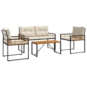 vidaXL Gartenm&ouml;bel Set 4 stk. Creme