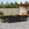 vidaXL 17-tlg. Garten-Essgruppe mit Kissen Schwarz Poly Rattan