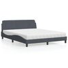 vidaXL Bett mit Matratze "Dover" Dunkelgrau 160x200 cm Samt