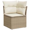 vidaXL 9-tlg. Garten-Sofagarnitur mit Kissen Beige Poly Rattan Akazie