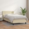 vidaXL Boxspringbett mit Matratze Creme 90x200 cm Kunstleder