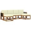 vidaXL Outdoor-Sofagarnitur 6 stk. Natur und Creme Polyester