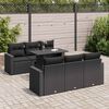 vidaXL 7-tlg. Garten-Sofagarnitur mit Kissen Schwarz Poly Rattan