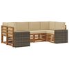vidaXL Outdoor-Sofagarnitur 6 stk. Natur und Beige Polyester
